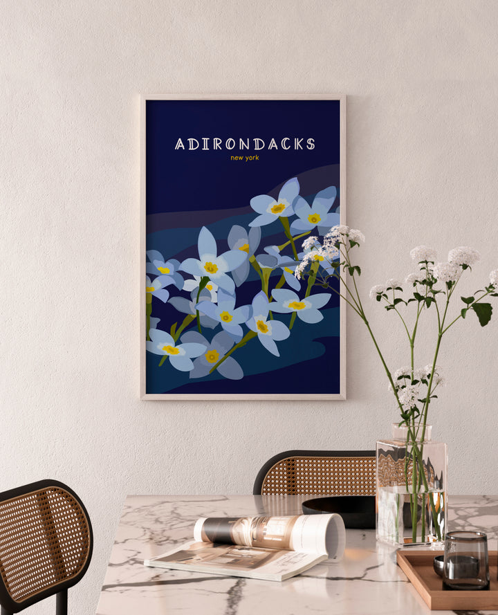 Framed artwork with floral design and &