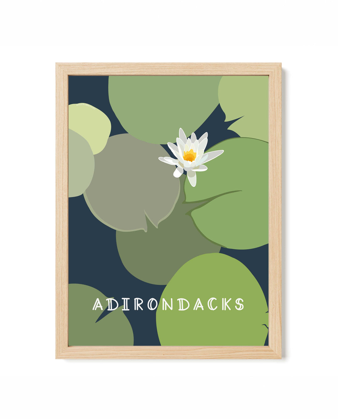Framed artwork with a water lily and &